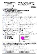 Đề kiểm tra học kỳ I môn Sinh học Lớp 10 - Mã đề 407 - Năm học 2018-2019 - Sở giáo dục và đào tạo tỉnh Quảng Nam